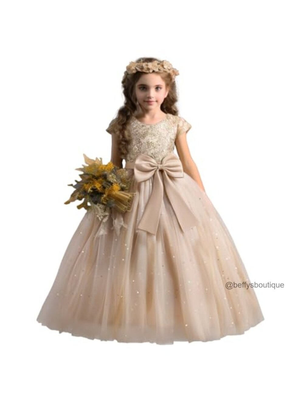 Girls Lace Princess Dress Formal Pageant Ball Gown